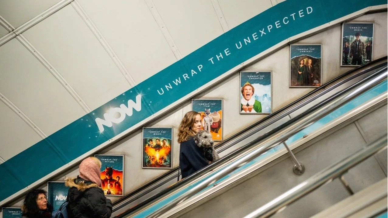 NOW campaign across Hyde Park station escalators